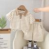2Pcs/Set Boys Polo Shirts+Shorts Clothes Stripe Sets Summer Child Casual T-shirts Shorts Sports Suit For Baby Tracksuits Kids Outfits Set