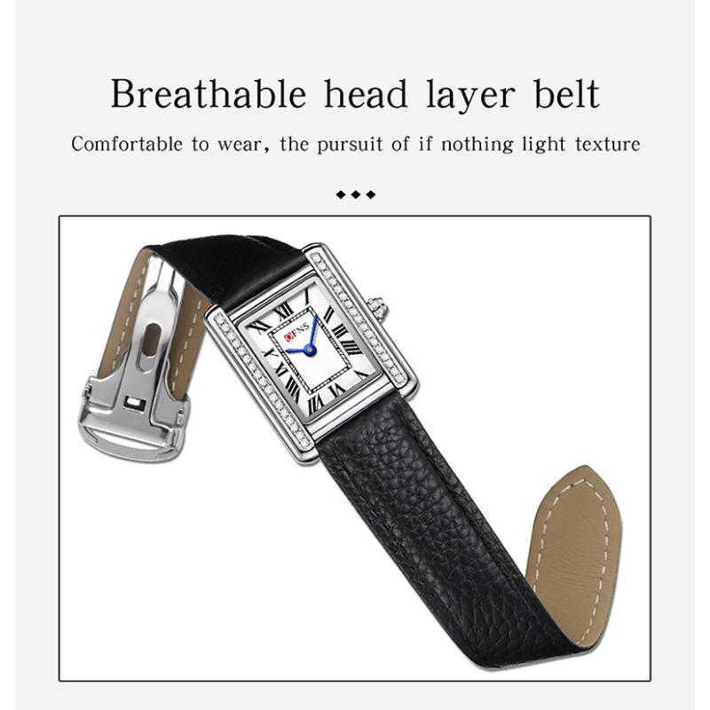 SANDA Vintage Diamond Quartz Watch Roman Scale Square Dial Waterproof Couple Fashion Quartz Men and Women's Watch