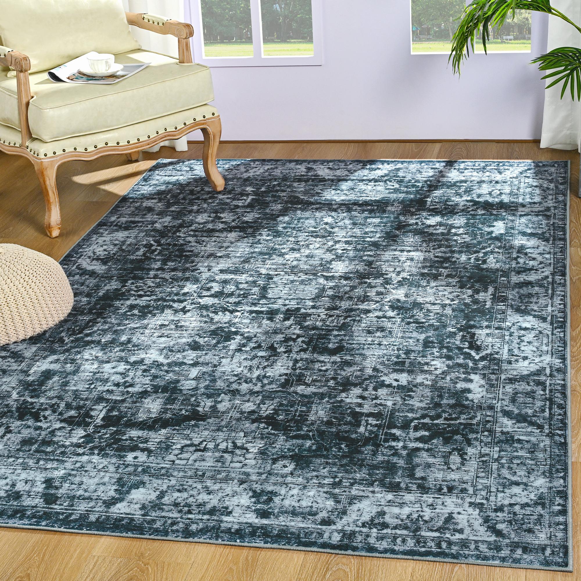 

Large Size Area Rugs Modern Vintage Floral Rug Accent Carpet for Living Room Bedroom Home Decor 122cmx183cm