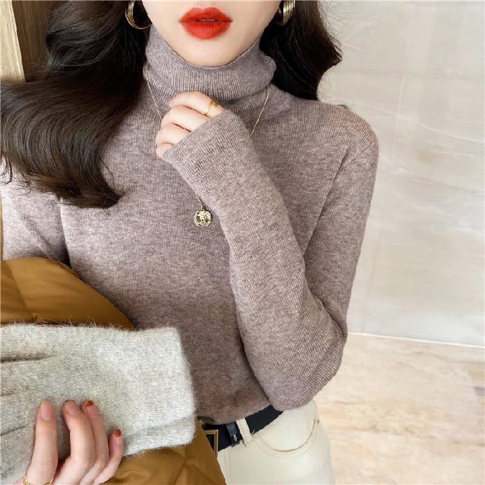 Women's Slim-Fit White High-Neck Sweater - Autumn/Winter 2026 Knitwear