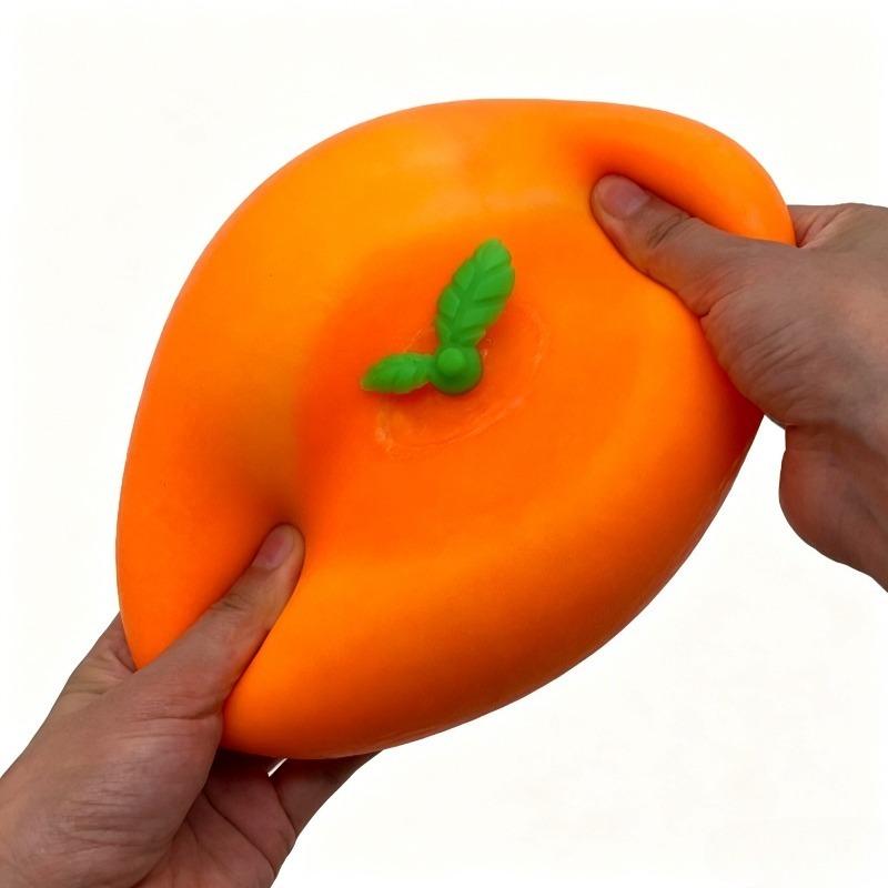 Jumbo Realistic Orange Stress Ball Fidget Toy Slow Rising Stretchable Venting Ball Squeeze Anti-Anxiety Sensory Squishy Toy