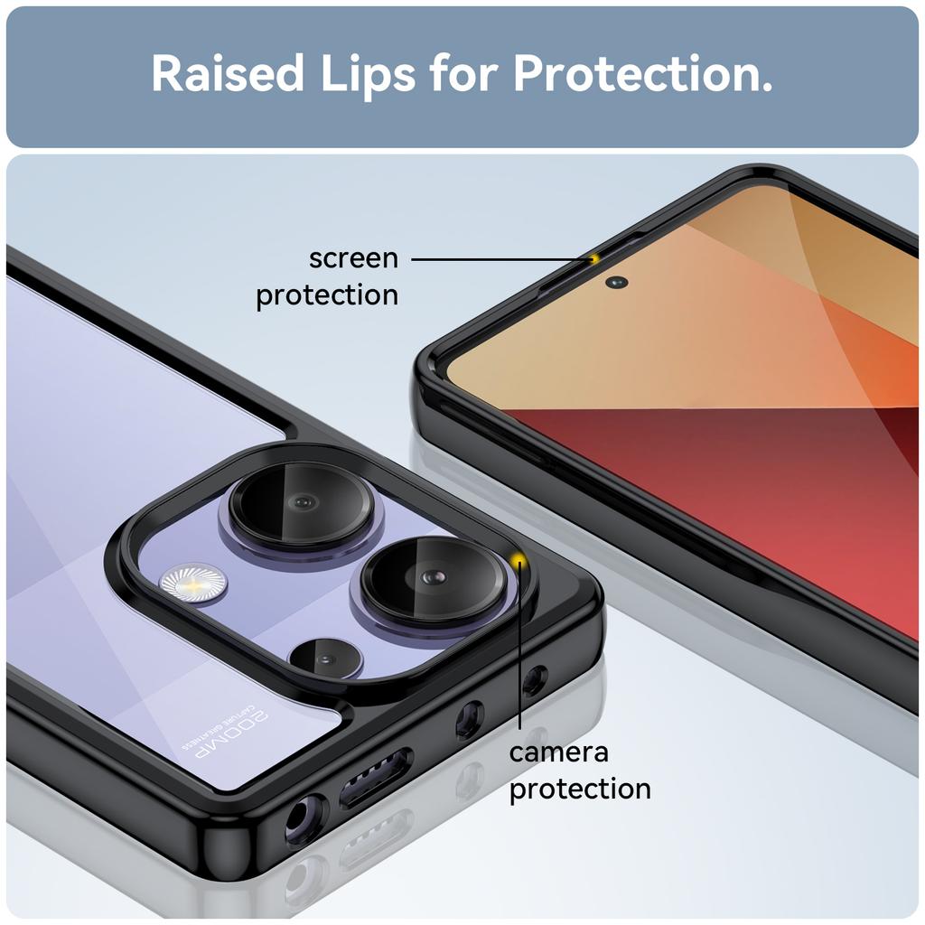 Priekš Xiaomi Redmi Note 13 Pro 4G/Poco M6 Pro 4G Maciņš TPU+Akrils Caurspīdīgs Telefona Vāciņš