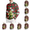 Men's Printed Round Neck Long Sleeve Ribbed Knit Sweatshirt