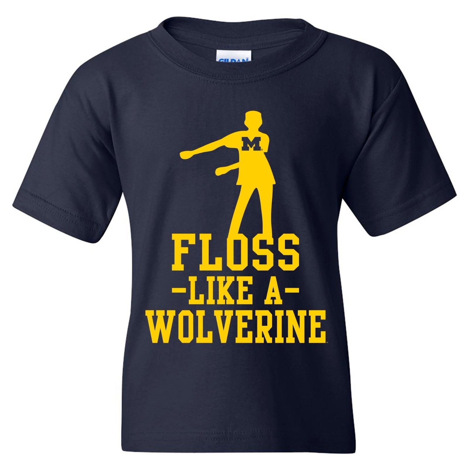 Floss Like a Wolverine Youth Basic Tee - Navy S