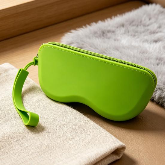 Silicone Glasses Case Portable Sunglasses Pouch with Zipper Lanyard Waterproof Large