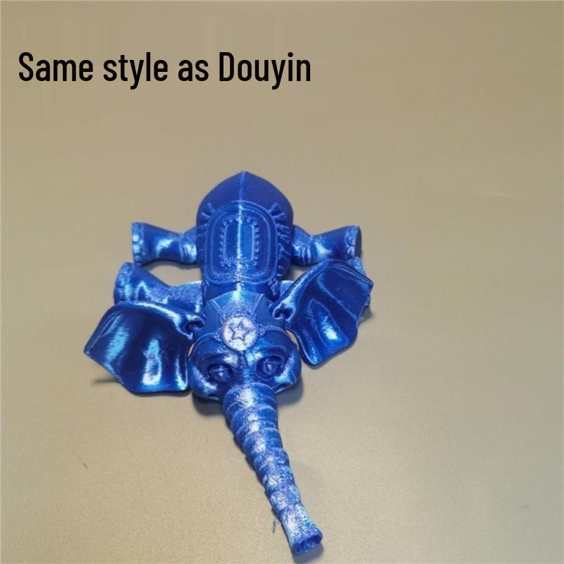 3D Printed Baby Elephant Figurine - Micro Landscape Ornament & Gift Model