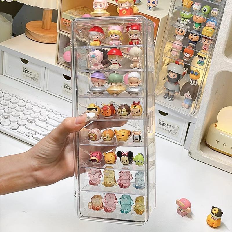Acrylic Mini Figure Blind Box Display Stand Dustproof Transparent Storage Box Desktop Ornaments Small Toy Car Model Display Case