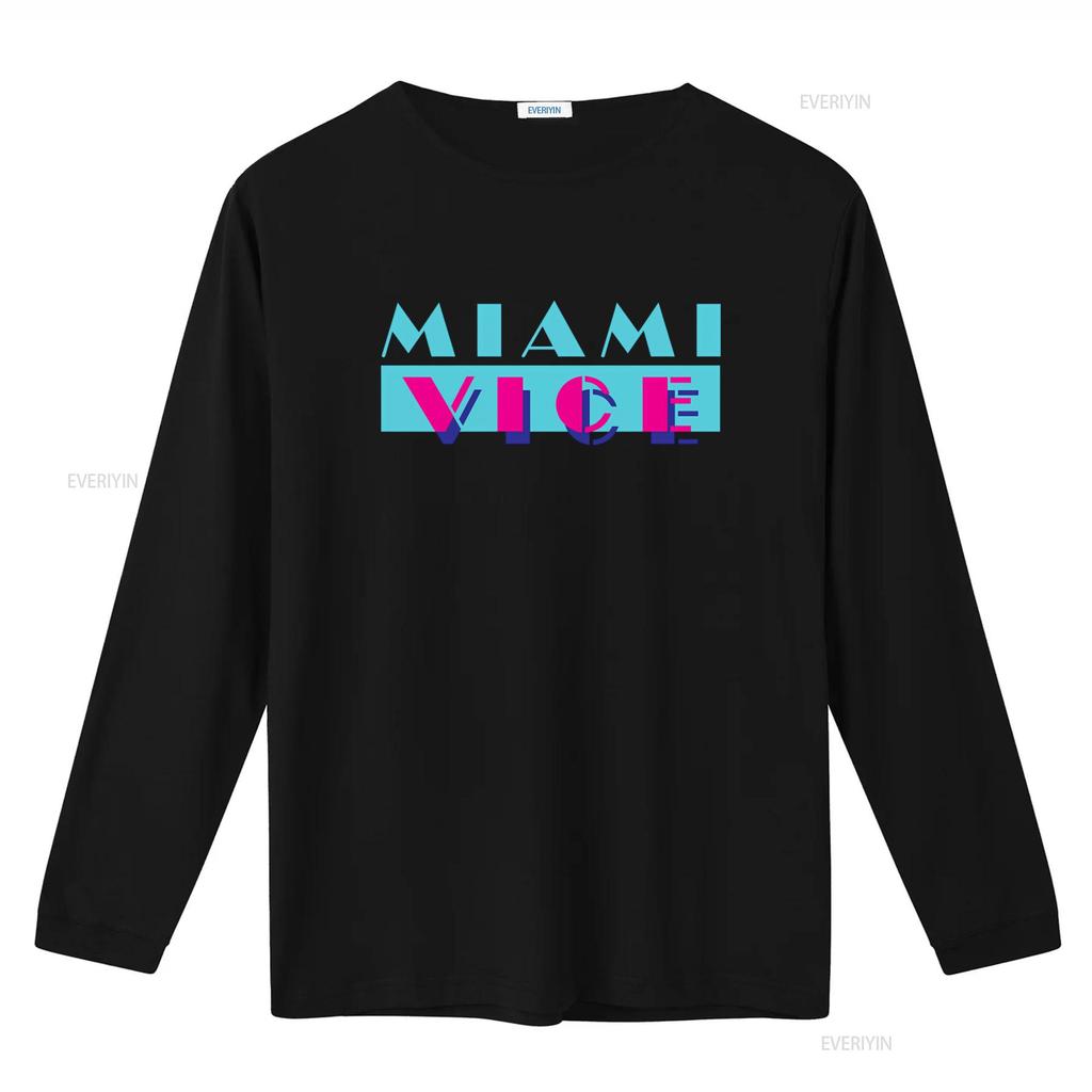 Miami Vice Mens T Shirt OG Logo Top S 2XL Official Retro Style Print Fashionable Streetwear Vintage Washed Stretched Slightly