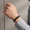Multi-Strand Braiding Men's Figure-Eight Leather Bracelet  Professional Office Accessory