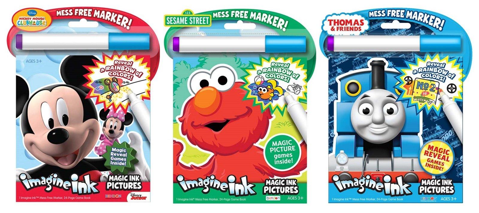 

Набор из 3 книг с волшебными картинками Imagine Ink - Клуб Микки Мауса, Улица Сезам и Томас и его друзья