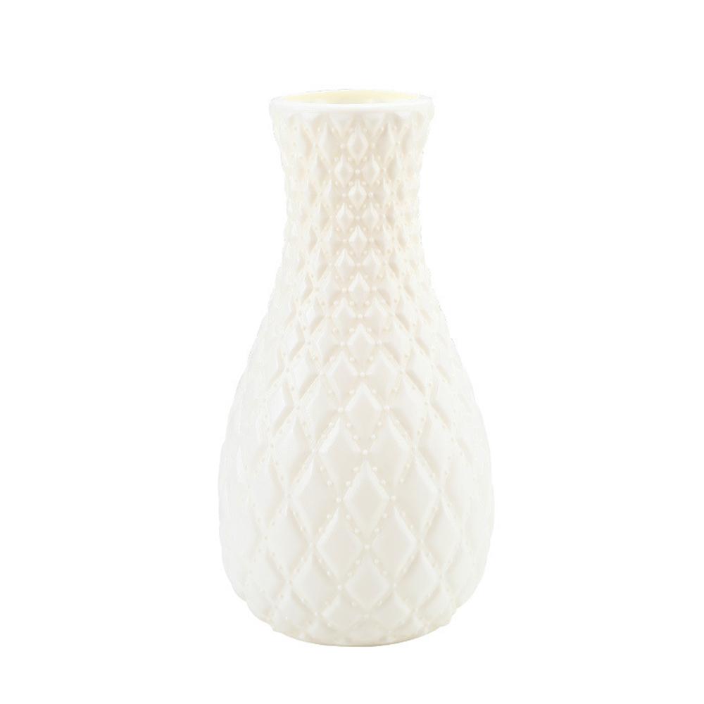 Unbreakable Plastic Flower Vase Decoration Home White Imitation Ceramic Vases Flower Pot Decor Nordic Style Flower Container