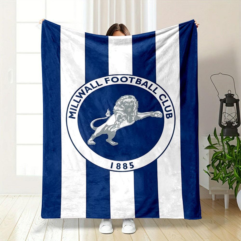 Millwall Football Club Lion Logo Design print blanket soft and cozy perfect for the living room bed sofa or a nap,gift