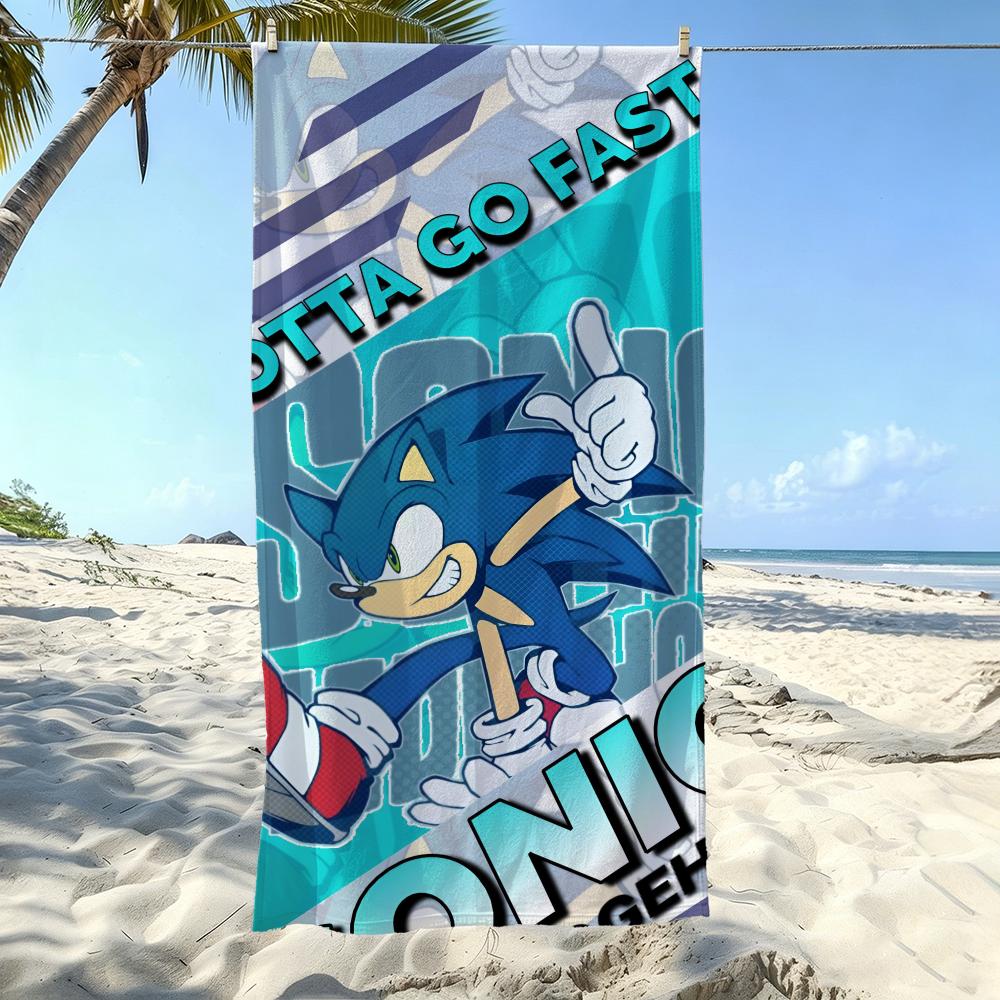 Speed S-Sonic The Hedgehogs Towel Kids Microfiber Quick Dry Sandproof Towel, Boys Girls Summer Pool Beach Swim Towel