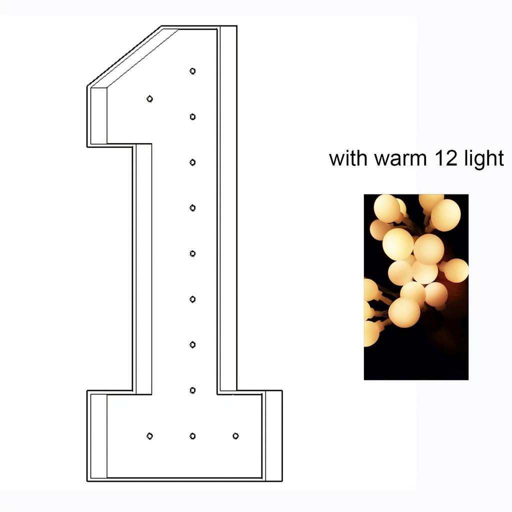 1Pc 73cm/28.7in Light-Up Digital Marquee Balloon Frame for Birthdays,Wedding Anniversaries, Graduation With Lights