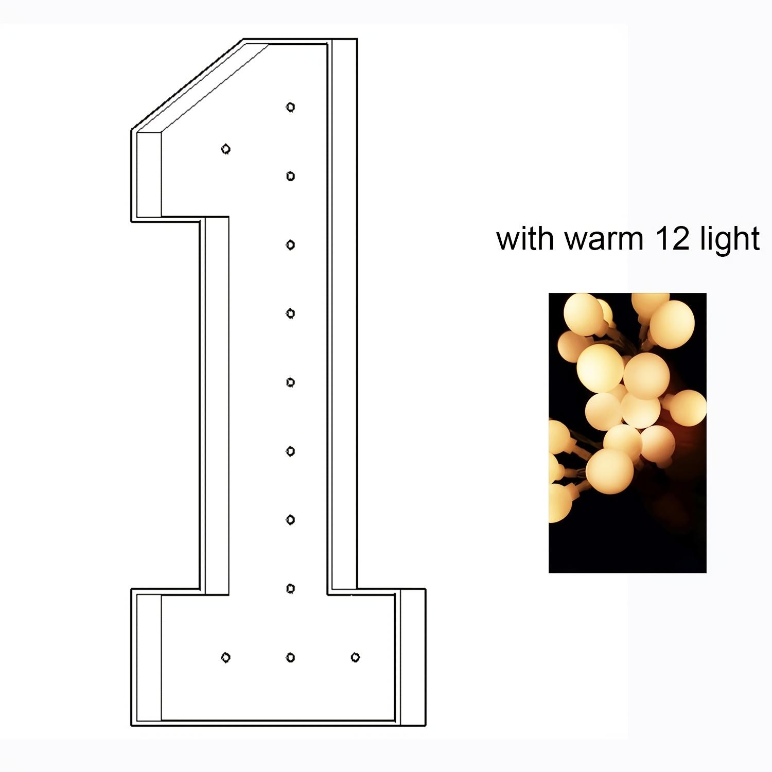 

1Pc 73cm/28.7in Light-Up Digital Marquee Balloon Frame for Birthdays,Wedding Anniversaries, Graduation With Lights Number 1 белый