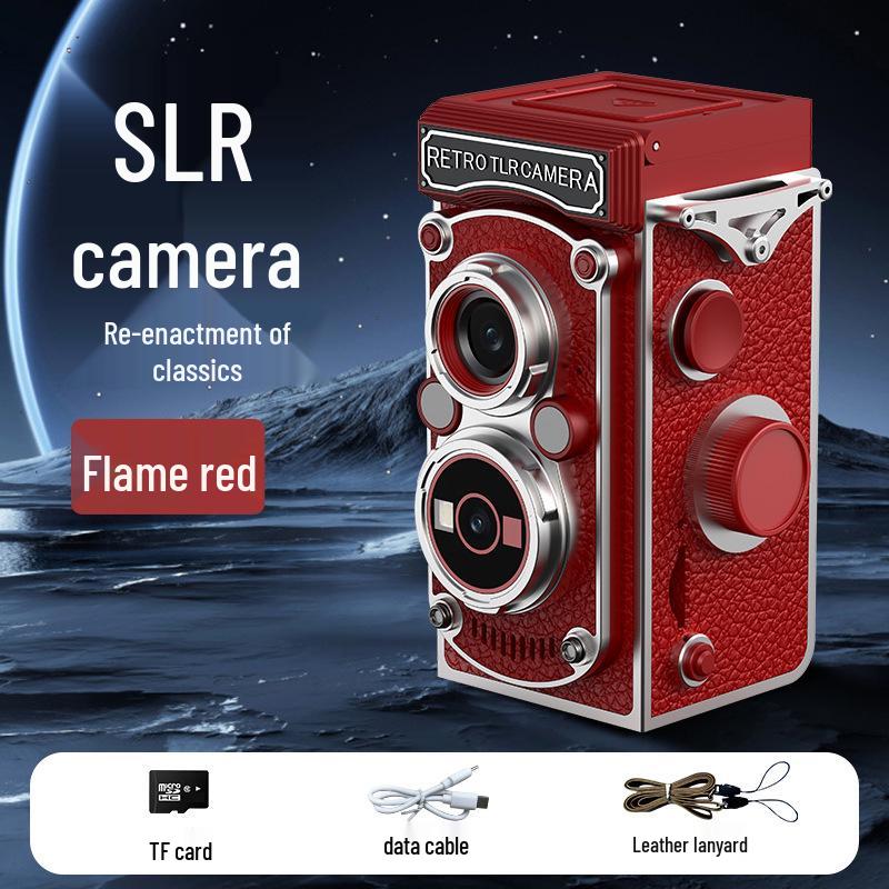Retro Dual-Lens Travel Camera - Manual Crank, Student-Friendly, Portable Film & Digital Model