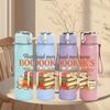1PC Read More Books Stack Art 750ml Color Plastic Sports Water Bottle Leakproof Flip Straw Lid Suitable for Sports Office Home Use
