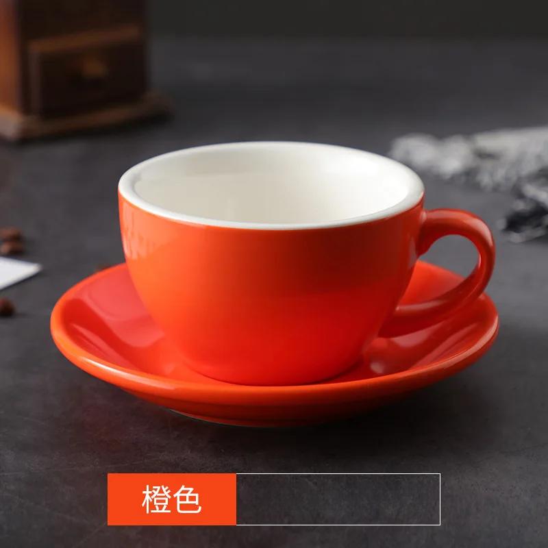Glazură colorată, ceramică îngroșată, ceașcă cu latte pentru cappuccino, ceașcă profesională figurată, gură de competiție standard, ceașcă de cafea de 250 ml