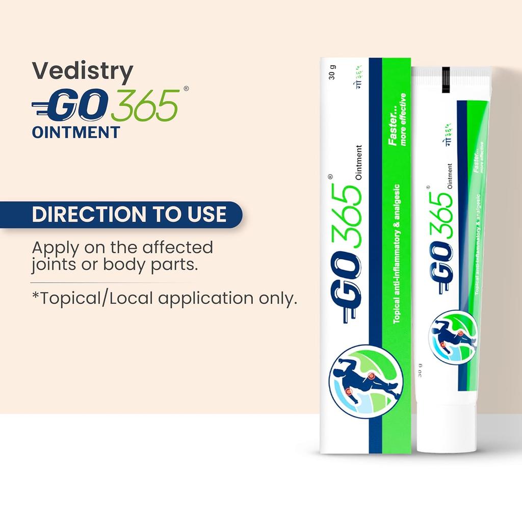 Charak Go365 Herbal Joint And Muscle Comfort Ointment Fast Absorbing Massage Balm For Daily Mobility Care 30 g Pack Of 3