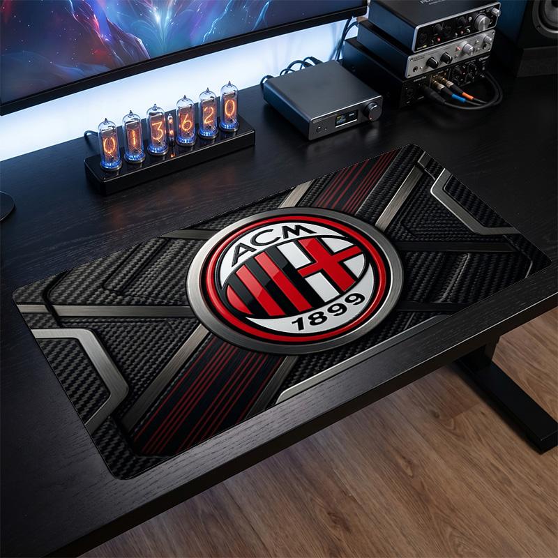 Tappetino per Mouse Grande Stampato AC Milan, Tappetino Morbido in Gomma Antiscivolo per Scrivania da Gioco per Ufficio Laptop Computer Decorazione