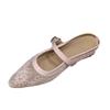 Women's Lace Mesh Slippers 35-40 New Breathable Baotou Xiao Xiangfeng Pointed Head Within The High Cool Temperament Fairy Shoes