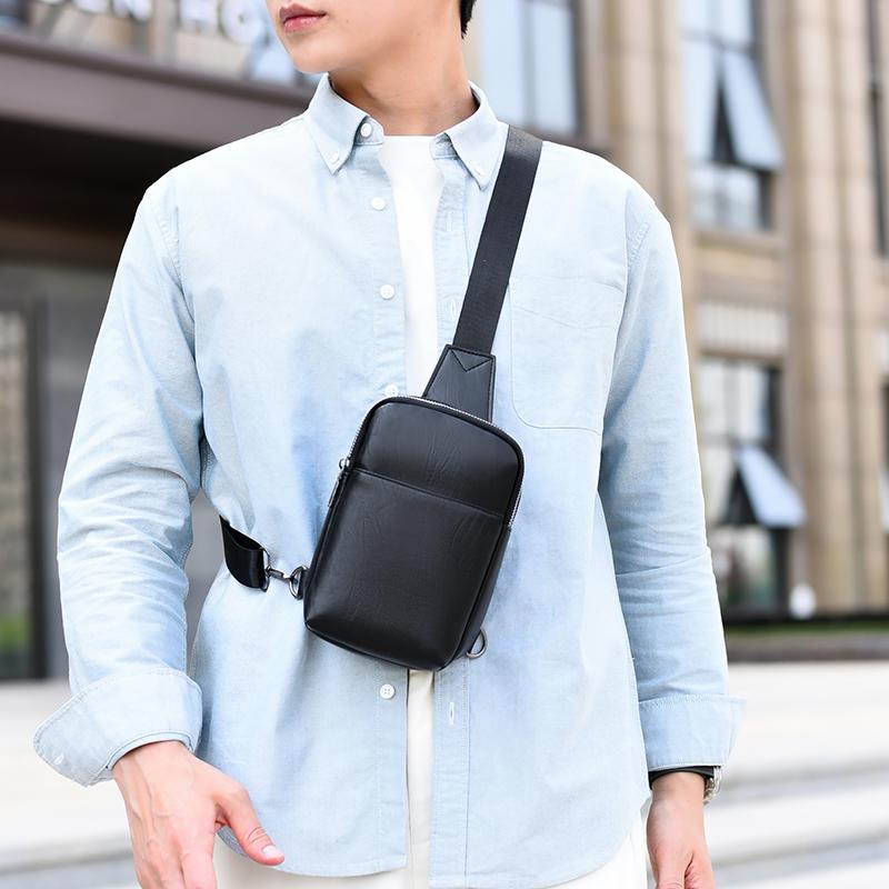 Unisex PU Leather Sling Bag – Compact Crossbody Chest Pack for Travel, Commute & Light Outdoor Use