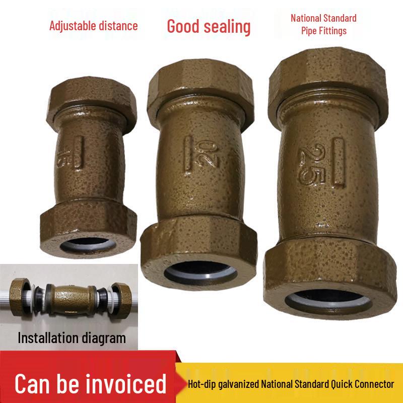 Galvanized Water Pipe Quick Connector: Cast Iron Quick Union - 1, 2, 3 inch (DN25, 50, 80) DN15
