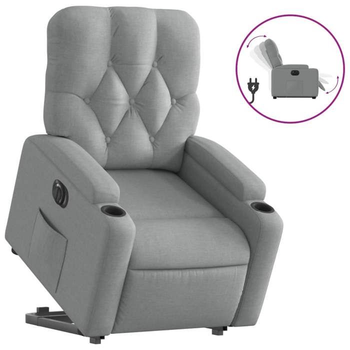 VidaXL Fauteuil Inclinable Électrique, Chaise de Relaxation avec Dossier et Repose-pied Réglables, Siège de Salon, Moderne, 3204734