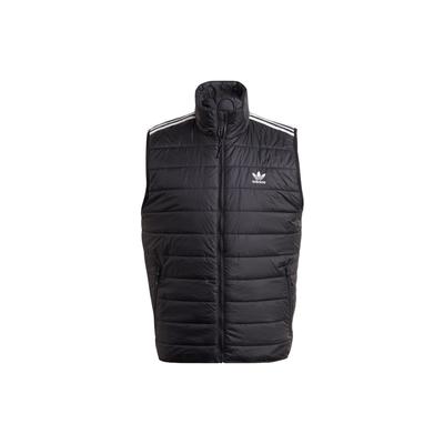 Originals Padded Puffer Solid Color Striped Logo Zip Stand Collar Vest Men Vests Black HL9217