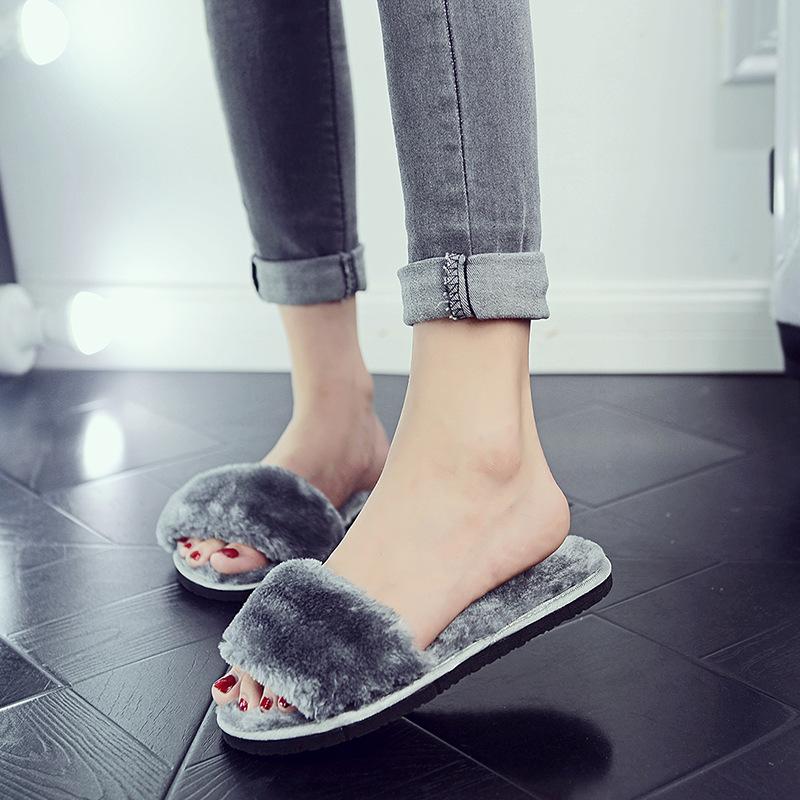 home slippers female open-toed foreign trade cotton slippers female flat bottom soft women's shoes slippers  women shoes