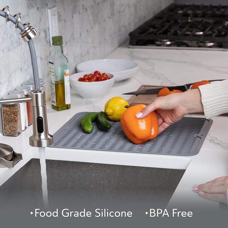 Dish Drying Mat for Kitchen Counter Silicone Drain Pad Heat-resistant Anti-slip Pot Dish Cup Pad Tableware Cushion Tray Placemat