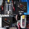 6/12 Way Blade Fuse Box Holder With LED Indicator Waterproof 12-36V Power Distribution Panel For Car Boat Auto Marine RV Camper