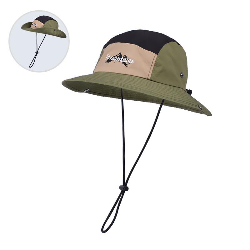 

Color Printed Letter Blocked Neutral Summer Sunshade Casual Hat Fisherman