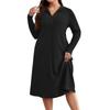 Ladies' Solid Color Elegant Zipper Round Neck Women's  Stripe Dress
