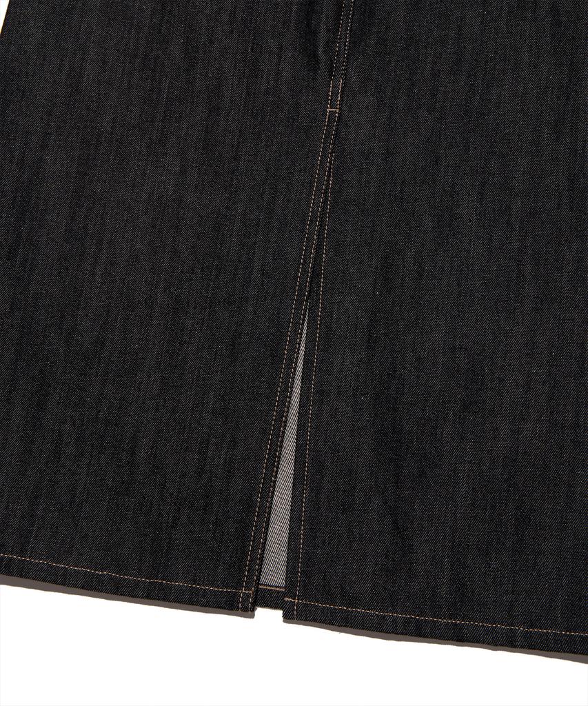 Lee Denim Belt Long Skirt Black