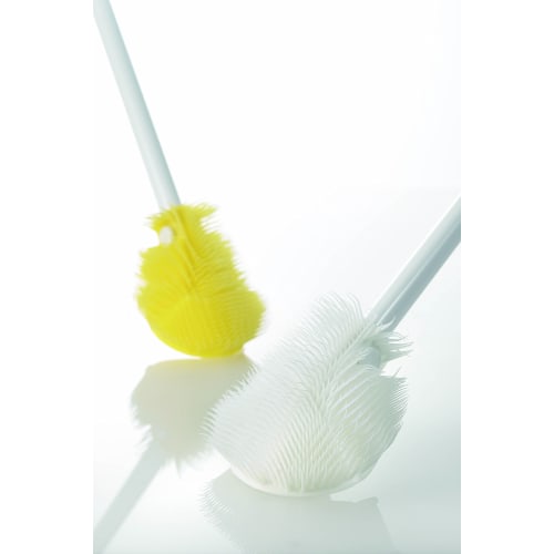 Tidy Bottle Cleaning Brush, White, 32.5cm, for Platawa Four Bottles (CL-665-800-7), Thoroughly Cleans Bottoms with this Plastic Brush [Made in Japan]