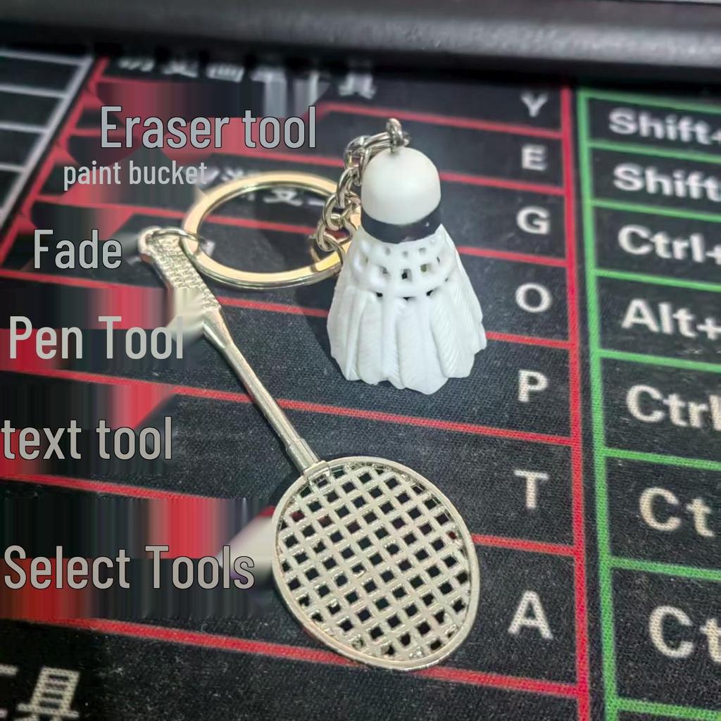 Metal Sports Mini Pendant Keychain: Tennis, Badminton, Ping Pong, Football Gift
