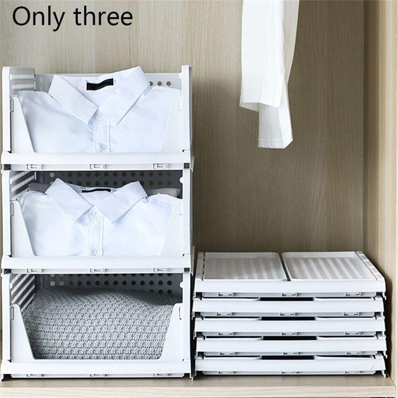 M-Modern-Folding Closet Organizer Storage Box Plastic Closet Organizer,Stackable Storage Basket,Drawer Organizer For Clothing