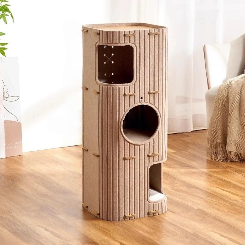 Japanese Style 2 Floors/3 Floors Cat House All-in-one Cylindrical Cat Castle House Green Durable Cat Bed Pet House