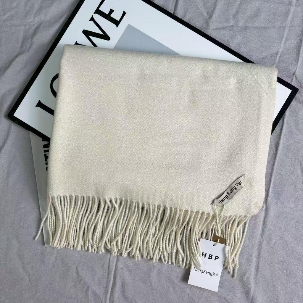 Schal im koreanischen Stil, einfarbig, Imitation Kaschmir, rot - Warm, vielseitig, modische Fransen für Herbst/Winter