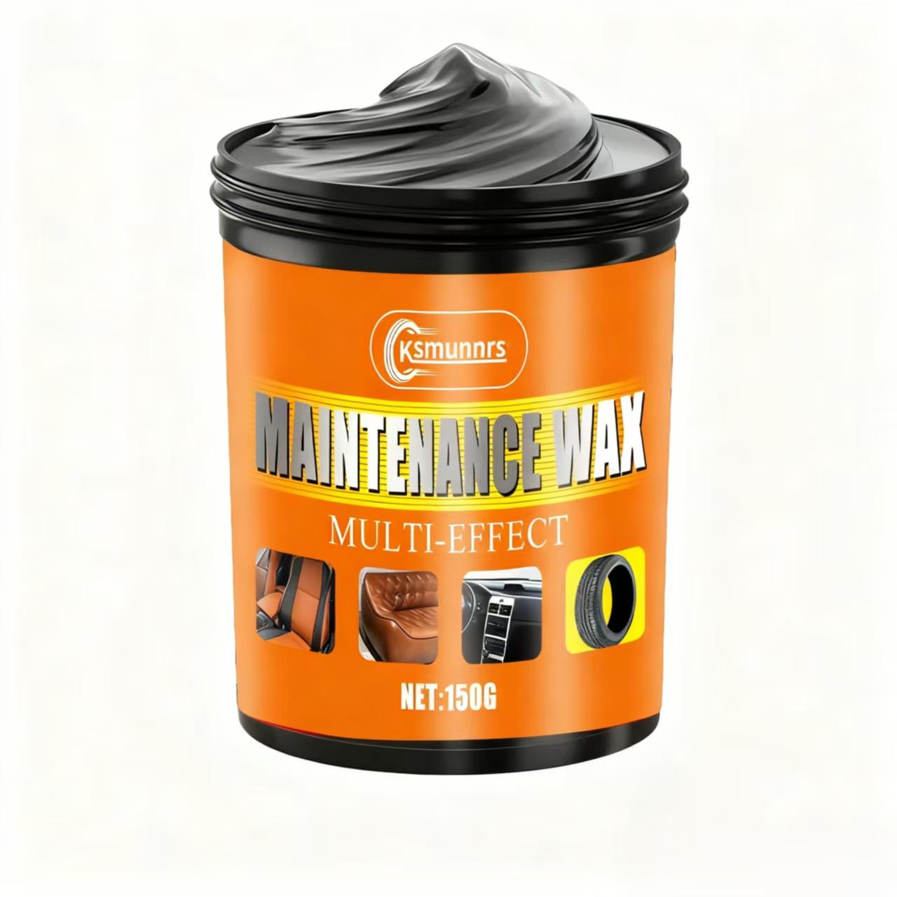 

Ksmunnrs Multi-Effect Maintenance Wax 150G, All-in-One Car Care for Leather, Plastic & Tires, Ultimate Auto Interior & Exterior