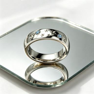 European and American style personalized fashion smooth star diamond ring temperament versatile high sense fashionable ring