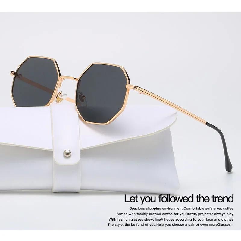 Brand Design 2023 Fashion New Polygonal Metal Sunglasses Retro Ladies Glasses Classic Trend Luxury Driving Travel Eyewear Uv400