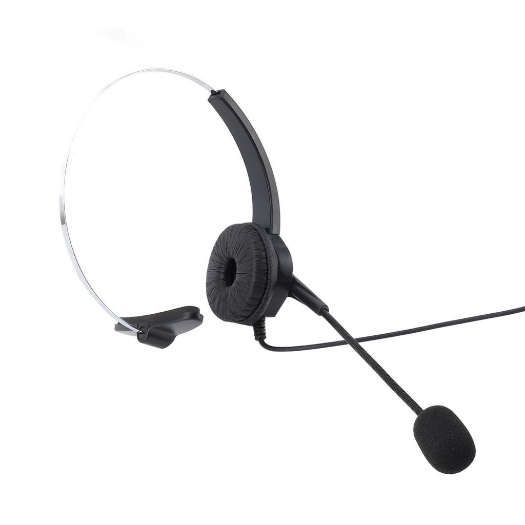 Monaural Phone Headset with Noise Canceling Microphone Volume Adjustable Office Telephone Headset with USB C To USB