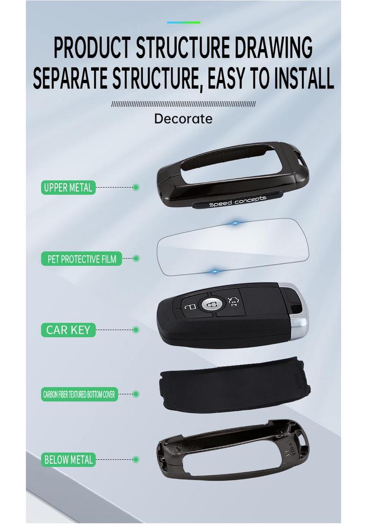 Ford Key Case for Mondeo, Explorer, Edge, Focus, Taurus, EVOS - Car Bag Buckle