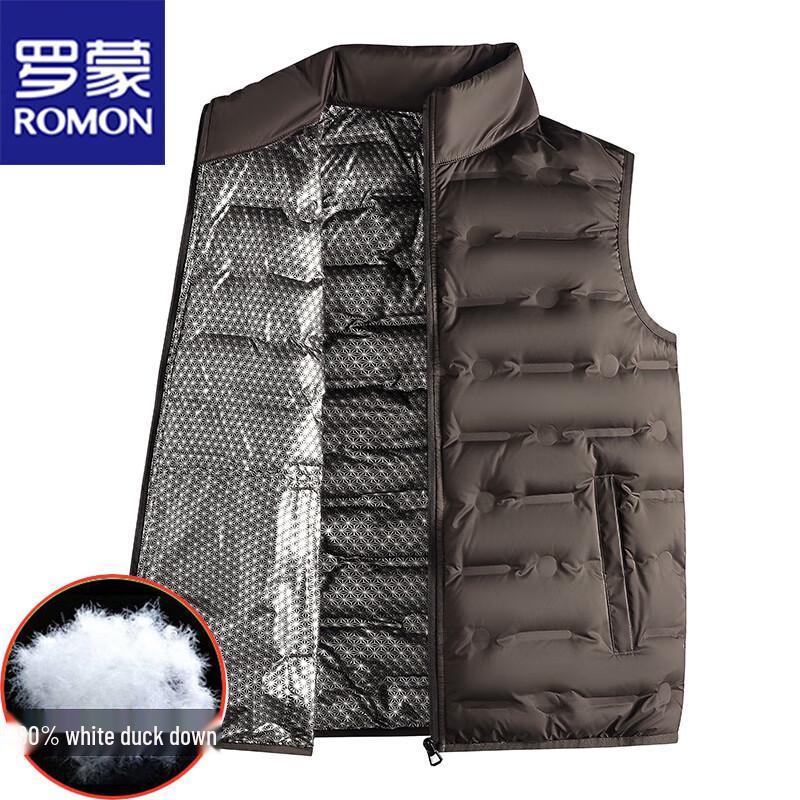 ROMON Men's Casual Stand Collar Down Vest