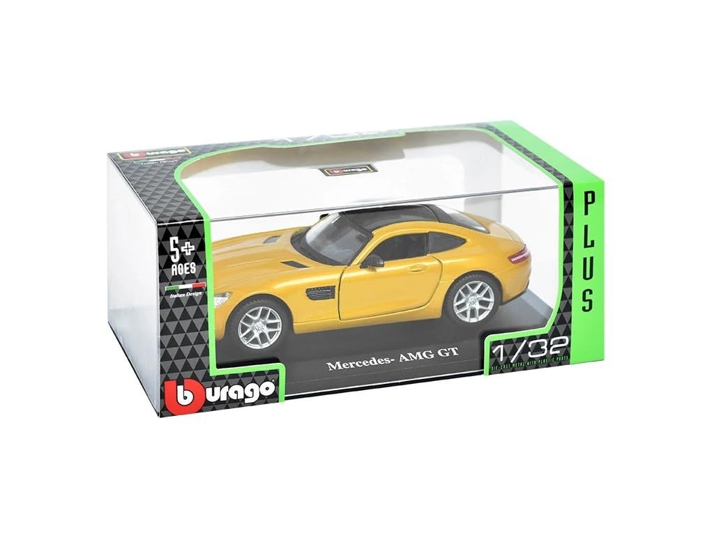 Bburago Mercedes-Benz Diecast Car 1/32 Scale Benz AMG GT (C190) 2016 (Yellow) [Parallel Import]