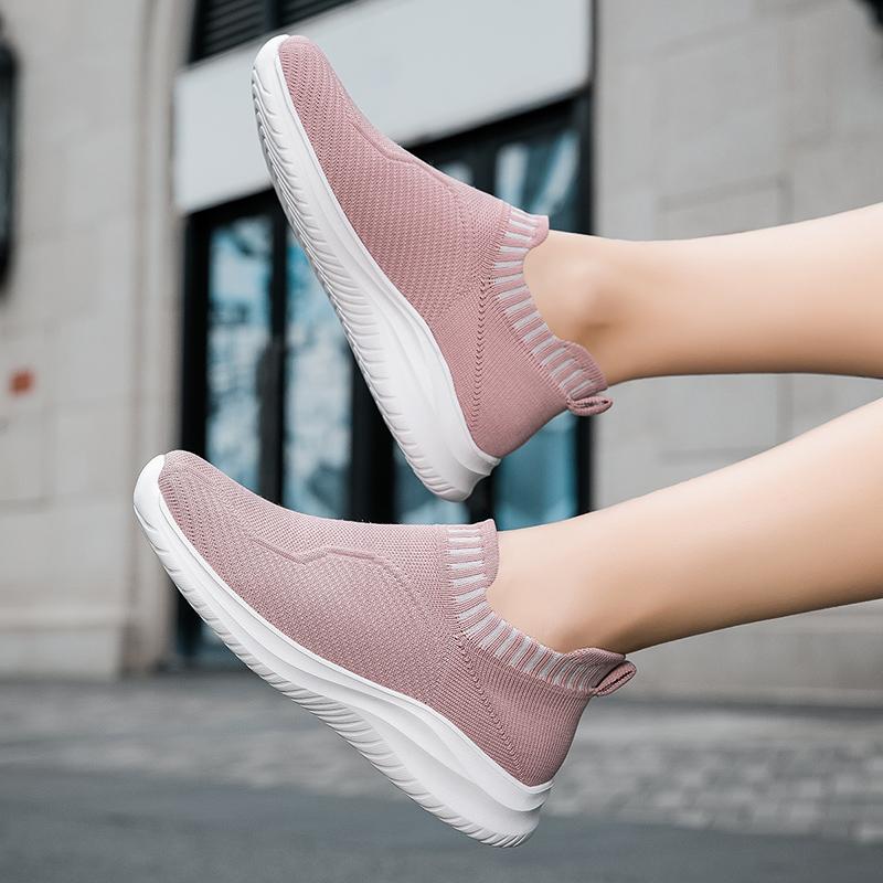 Fashion New Spring Summer Women Shoes Knitting Sock Women's Sneakers Breathable Women Flat Shoes Soft Bottom Casual Walking Shoes