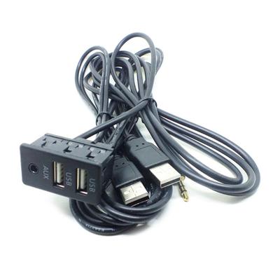 Naujas 1,5 M automobilio prietaisų skydelio įleidžiamas AUX USB prievado skydelis dvigubas USB ilgintuvo kabelio adapteris