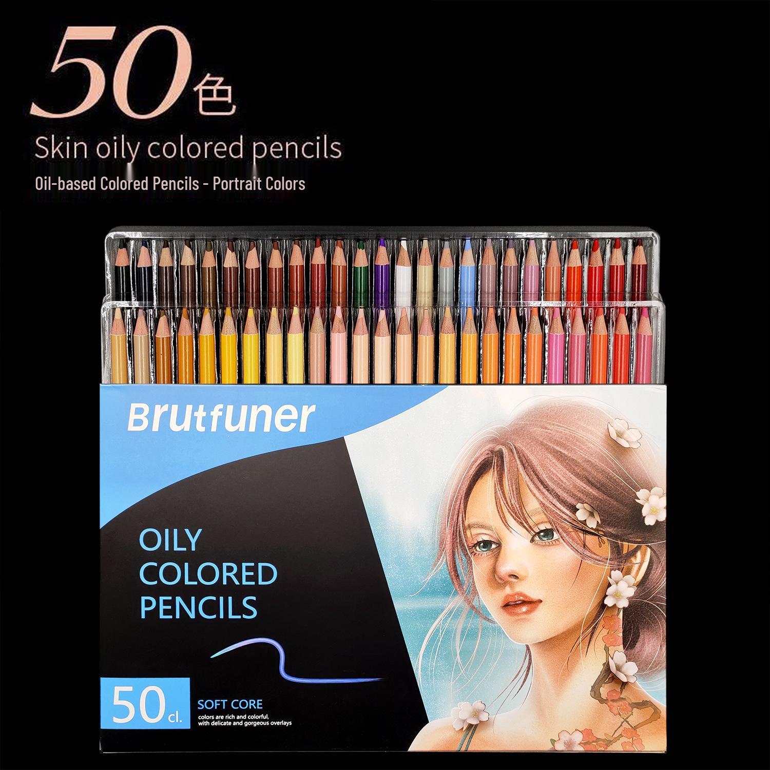 

Набор карандашей 120 цветов на масляной основе и 180 цветов водорастворимых с ручками для комиксов и граффити - Идеальный художественный подарок 2B